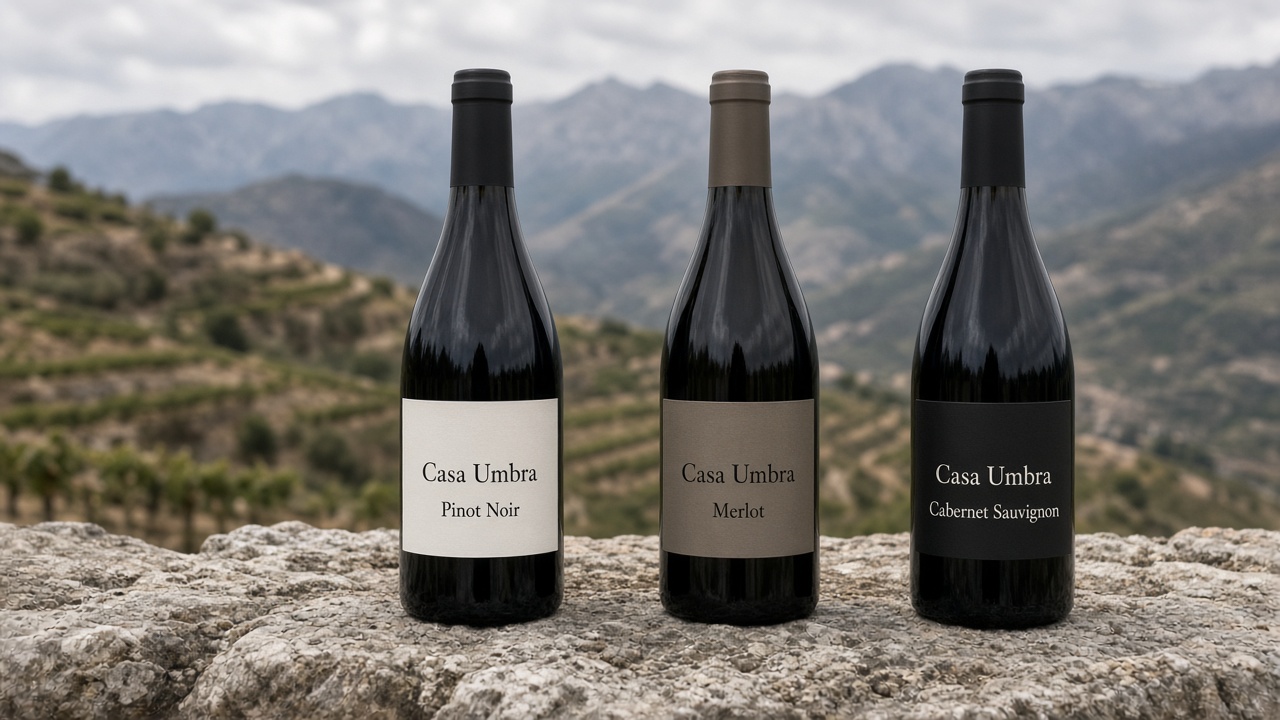Casa Umbra Pinot Noir, Merlot, and Cabernet Sauvignon on limestone